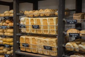 Shelves of bread at Lavington